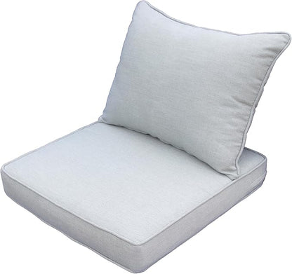 Generic Outdoor Patio Furniture Replacement Cushions,25X25X5 Inch Deep Seat Chair Seat Back Cushion Set,All Weather Breathable Sectional Cushions for Patio Furniture Couch Loveseat,Light Gray Grey