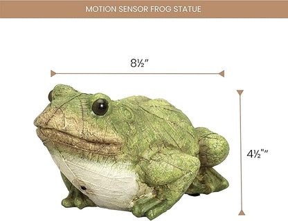 Bits and Pieces - Frog Motion Sensor and Detector Statue - Animal Gardening Gifts - Weather Resistant Garden Decoration Sculpture - 4½" x 8½"