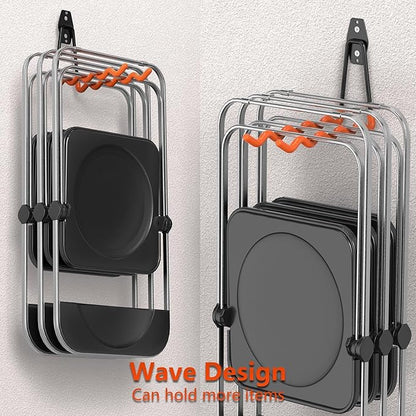 HUPBIPY Heavy Duty Garage Hooks 4 Pack, 7.7 inch Wave Long Hanger, Wall Mounted Storage System, Power and Garden Tool Organizer, for Hanging Ladders, Bikes, Hose, Bulk Items and More