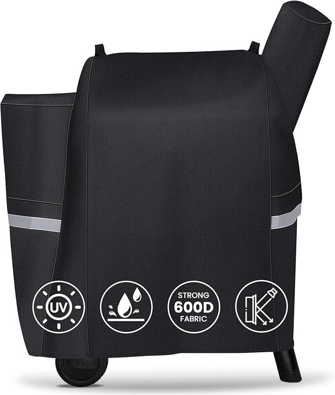 QuliMetal Grill Cover for Traeger Pro 22/575 Series - 600D Heavy Duty Waterproof BBQ Grill Cover for Treager Pro 22/575,Z Grills 550B and More Weather Outdoor Wood Pellet Smoker Protector