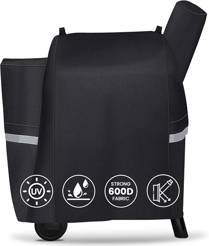 QuliMetal Grill Cover for Traeger Pro 22/575 Series - 600D Heavy Duty Waterproof BBQ Grill Cover for Treager Pro 22/575,Z Grills 550B and More Weather Outdoor Wood Pellet Smoker Protector