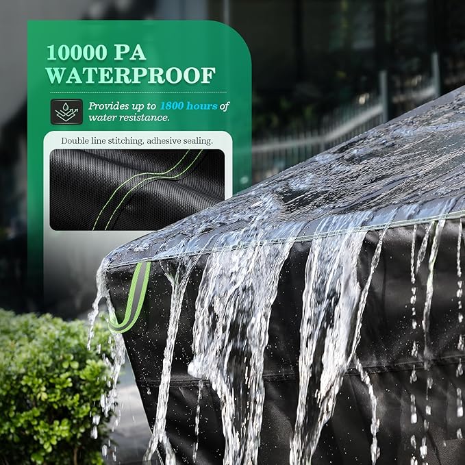 UIRWAY V-Shape Outdoor Sectional Sofa Cover Waterproof with Air Vent, 118" L/118" L x 33.5" D x 31" H, Heavy Duty Patio Furniture Covers, Outdoor Couch Cover with Reflective Strips