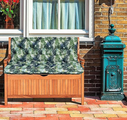 Swing Replacement Cushions with Backrest, 2 or 3 Seater Waterproof Non-Slip Overstuffed Swing Pad, Indoor/Outdoor Bench Cushion for Porch Chair Swing Garden Furniture (Leaves, 40 * 63 in)