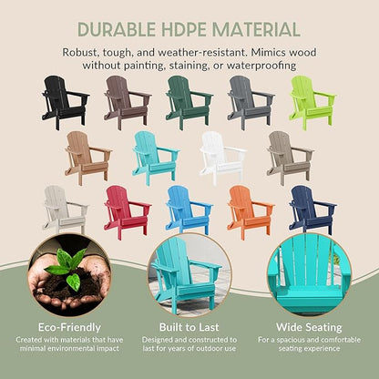 WestinTrends Malibu Malibu Outdoor Folding Poly Adirondack Chair (Set of 8), Turquoise