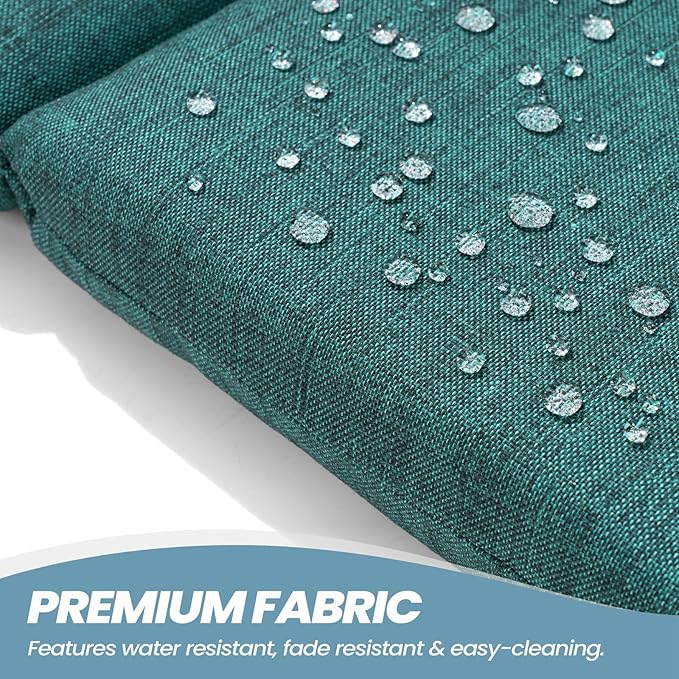 Crestlive 50x19.6 Inch Adirondack Chair Cushion, Water Repellent, Fade Resistant, High Back Outdoor Rocking Chair Cushion for Patio, Malachite