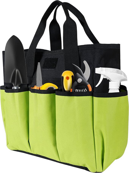 Portable Garden Tool Bag with 16 Pockets & Handle, Durable Waterproof Garden Tote Bag for women & Men, 900D Heavy Duty Gardening Tool Organizer and Storage Bags for Indoor & Outdoor
