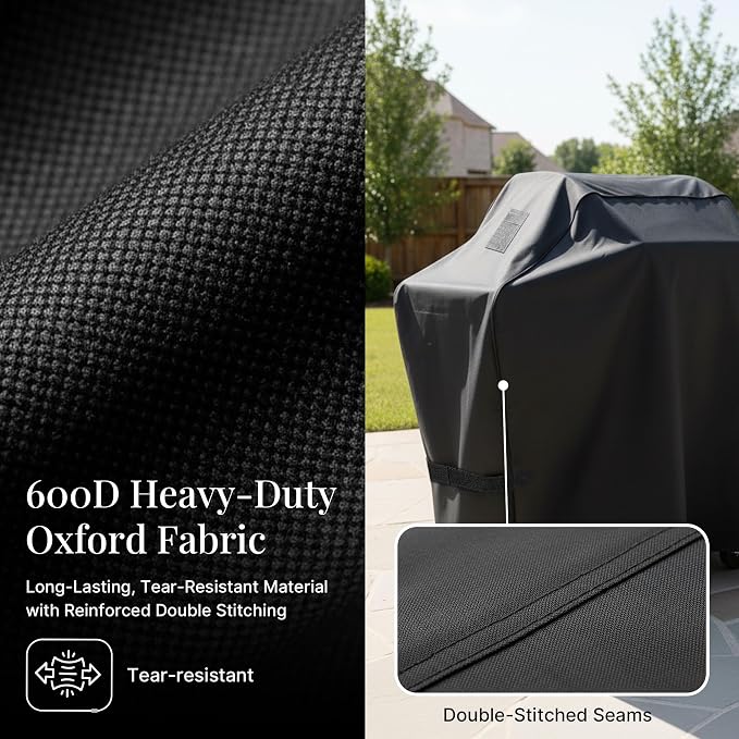 iBirdie Outdoor Grills Cover 60 x 24 x 46 inch, fit 60, 59 Barbeque, Waterproof Weatherproof, 600D Heavy Duty Barbecue Cover, Compatible for 3, 4 Burners Gas BBQ