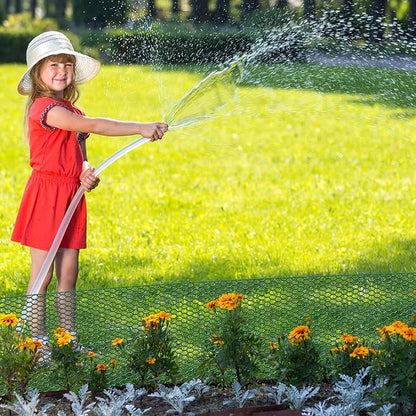 32.8ftx16In Plant Protectors from Animals,Plant Cages for Outdoor Plants,Wire Plant Protector Cage,Wire Plant Protector,Chicken Wire Cloche with Ground Stakes & Nylon Ties Protect Plants from Animals