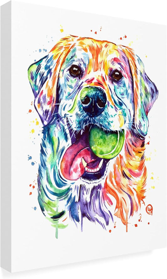 Outdoor Canvas Art - Lisa Whitehouse 'Golden Retriever' Wall Art for Outdoor Spaces, Patios, or Gardens by Trademark Fine Art