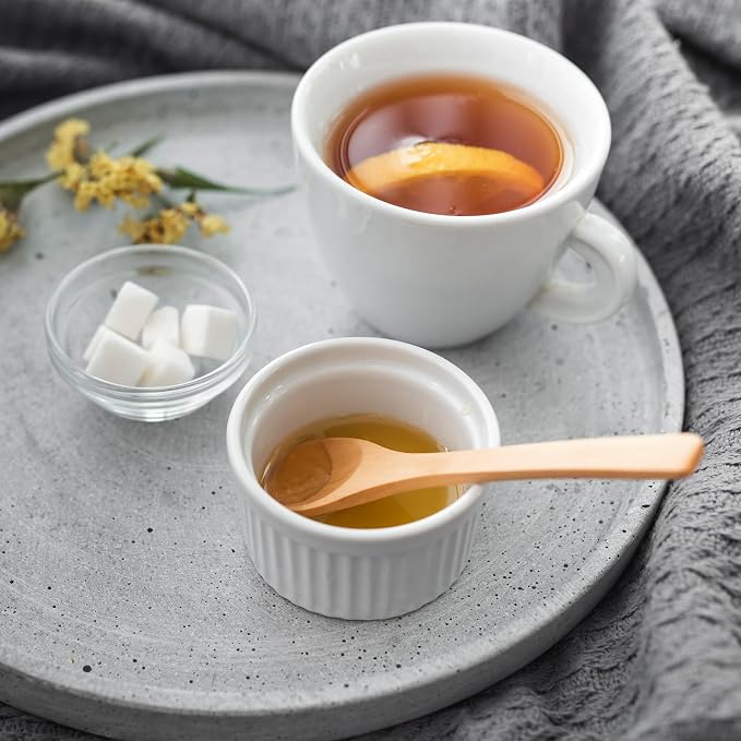 Cinf 1.5 oz Ceramic Ramekins, Set of 4, Baking Cups for Desserts and Sauces | Porcelain ramekins, safe for oven, microwave & dishwasher, perfect for crème brûlée, soufflé, custard and dipping sauces