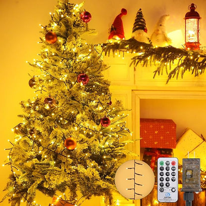 3000 LED Christmas Lights: Twinkle Lights for Christmas Tree - 214FT Fairy Light with Remote - Waterproof Warm White Light Plug in String Light for Bedroom Garland Party