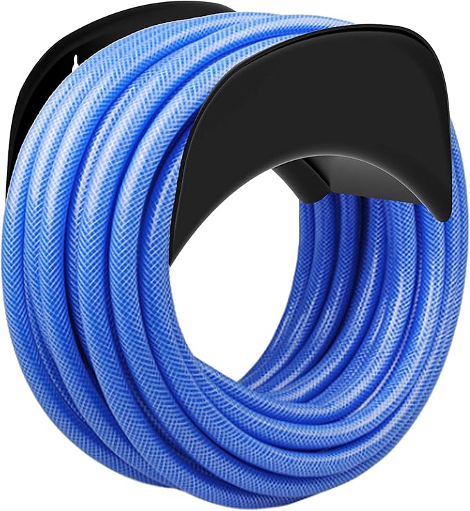 Gardzen Heavy Duty Hose Hanger Wall Mount, Hose Holder, Hook, Rack, Support for Outside, Black
