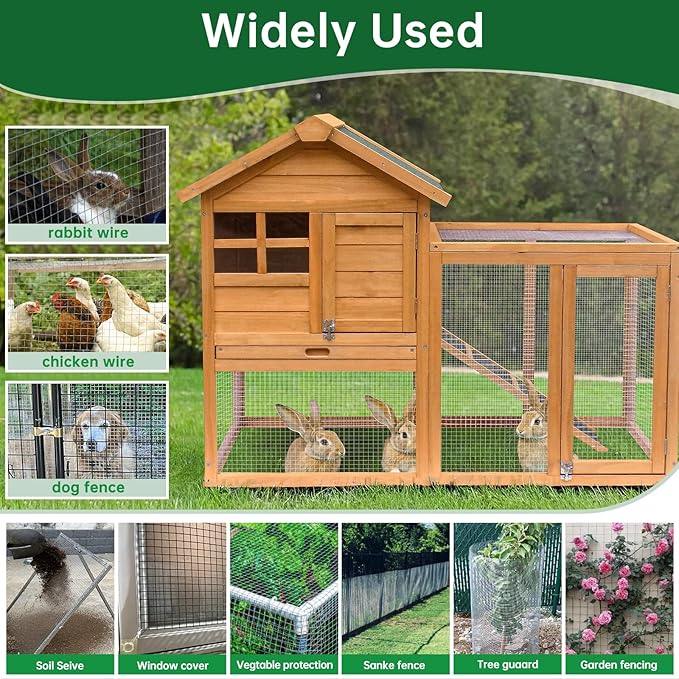 Amagabeli Hardware Cloth 1/2 inch 36inx50ft 19 Gauge Chicken Wire Fence Hot-Dipped Galvanized After Welding Wire Mesh Roll for Vegetable Garden Fencing Plant Supports Poultry Netting Cage Snake Gopher