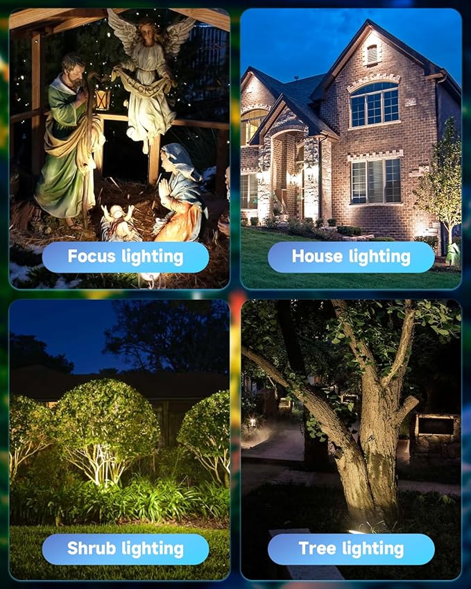 Brass Landscape Spotlights: Solid Brass Landscape Lights, Waterproof 12V Low Voltage Spot Lights with 5W MR16 LED Bulb (Warm White) for Garden, Patio, Lawn & Yard 6-Pack