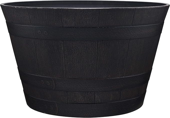 Southern Patio Whiskey Barrel Planter, Kentucky Walnut