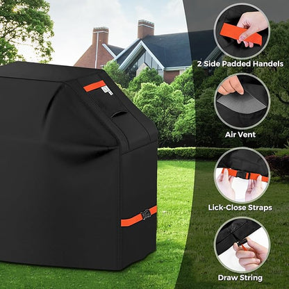 Grill Cover for Outdoor Grill 600D Heavy Duty 64Inch Waterproof,UV & Fade Resistant,BBQ Cover with Adjustable Straps,BBQ Grill Cover for Weber,Blackstone,Charbroil etc,Black