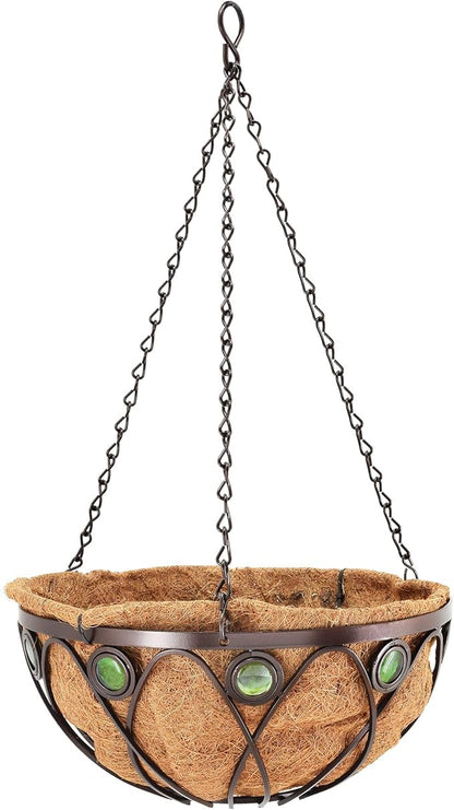 Arcadia Emerald Series Round Hanging Basket Planters, 16-Inch