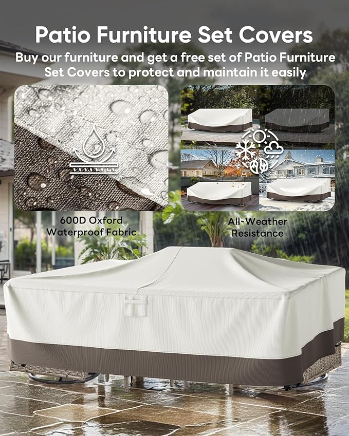 7 Pieces Outdoor Patio Furniture-Swivel Patio Chairs Set of 2 Outdoor Wicker Rattan Sofa Couch with Ottoman Outdoor Conversation Set for Deck Porch Garden Balcony Poolside-Brown/Grey