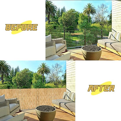 Natural Reed Fencing, Reed Screen Curtain Eco-Friendly for Garden,Balcony,Outdoor,Backyard Patio Decors Fence Rolls-4FT x 13FT （1.2m x 4m Approx）