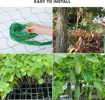 Kikhope Trellis Netting for Climbing Plants, 2 Pack 5.9 ft x 16.4 ft Heavy Duty Garden Trellis Netting for Cucumber, Vine, Tomato, Plants Trellis Net for Climbing Vine Plants Fruits & Vegetables
