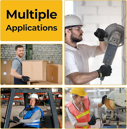 HANDLANDY Work Gloves for Men & Women, Utility Mechanic Working Gloves Touch Screen, Flexible Gardening Gloves for Yard