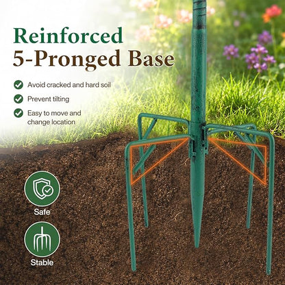 HUFAND Triple Bowl Bird Bath for Outside, 3-in-1 Bird Bath & Feeder with 4-Claw Ground Stake, 51in Height, 11.8in Large Top Bowl, Outdoor Birdbath for Garden Patio Yard Decor, Copper-Green
