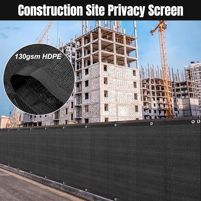 SPORTYOUTH 3ft x 16ft Balcony Fence Privacy Screen Black, Apartments Railing Windscreen Heavy Duty Fencing Mesh Cover Shade Net UV Protection for Deck Patio Outdoor Backyard Pool Porch