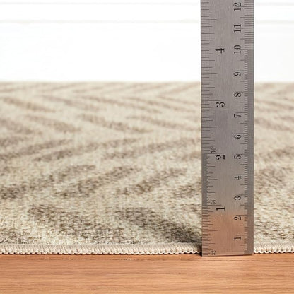Dash & Albert Rowley Grey Machine Washable Rug, 5 X 8 Feet, Grey Graphic Pattern