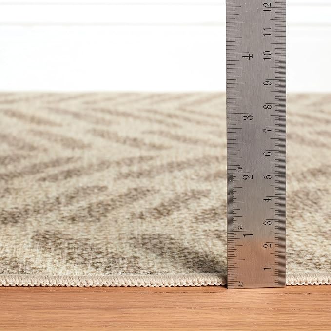 Dash & Albert Rowley Grey Machine Washable Rug, 3 X 5 Feet, Grey Graphic Pattern