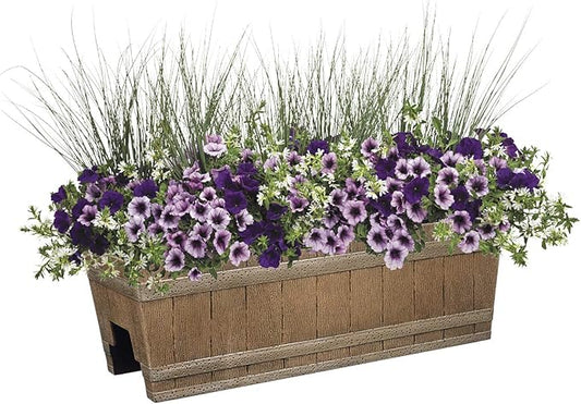 Classic Home and Garden 1073D-265R Jameson planters, 24" - Deck Rail, Distressed Oak