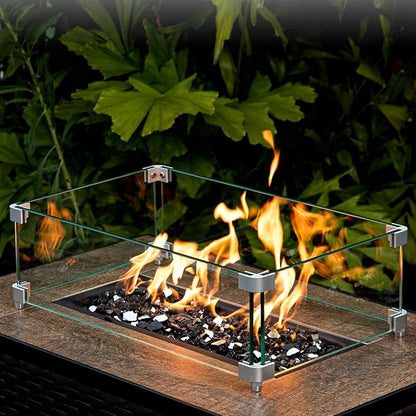 GASPRO 10 lbs Fire Glass for Fire Pit, 1/2-Inch Glass Rocks for Propane or Gas Fireplace, Add Ambience to Gatherings and Parties for Outdoors and Indoors, Reflective Black