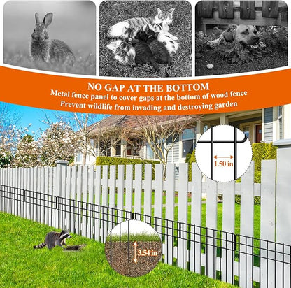 Garden Border Edging Fences, 12.32"*16.81" Decorative Fence Panel, Small Garden Fence Animal Barrier, No Dig Fences Barrier, Square 19 Pcs Black Metal Fencing, Dog Fencing Blocker for Yard, Flower Bed