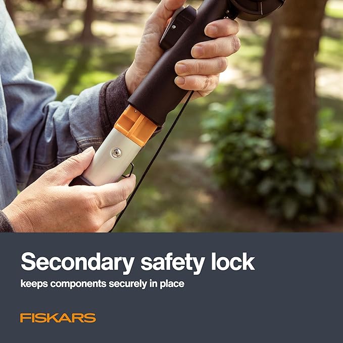 Fiskars XtendControl Extendable Tree Pruner (14 ft), Pole Saw, Adjustable Branch Trimmer with 15" X2 Hook Bill Saw, 3-6 ft & 4-8 ft Extension Poles, and Secure Locking System for Precision Cutting