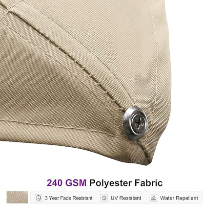 PURPLE LEAF 10' X 13' Rectangle Patio Umbrella Large Outdoor Aluminum Offset Umbrella with 360-degree Rotation Cantilever Umbrella for Garden Deck Backyard Pool, Beige