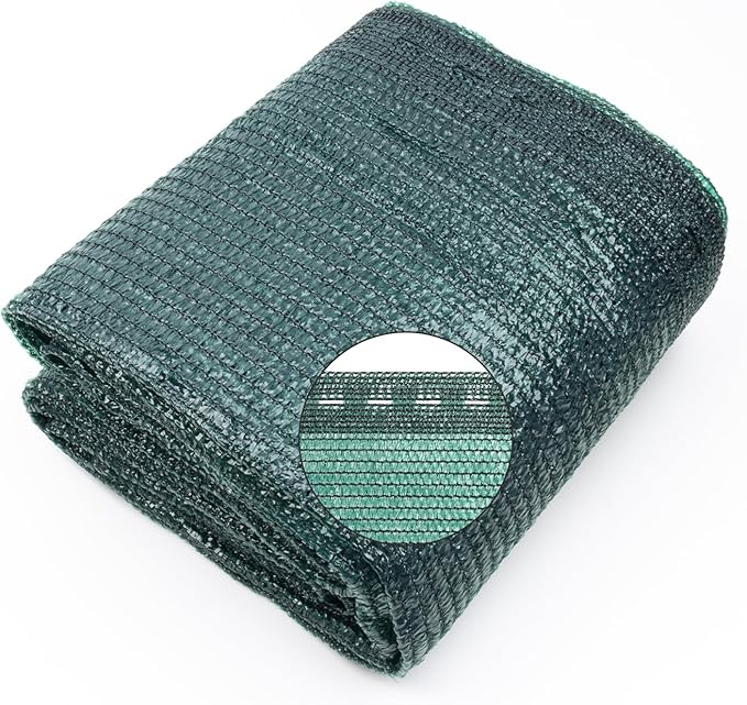 Cool Area 70% 10x20ft Sunblock Shade Cloth Cover Mesh UV Resistant Net for Garden Flower Plant Greenhouse, Dark Green