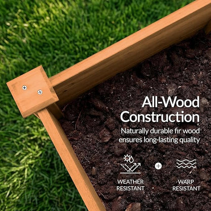Best Choice Products 48" x 24" x 30" Raised Garden Bed with Extra Deep 16" Depth, Elevated Wood Planter Box Stand for Backyard, Patio, Balcony, Natural Fir Wood - Acorn Brown