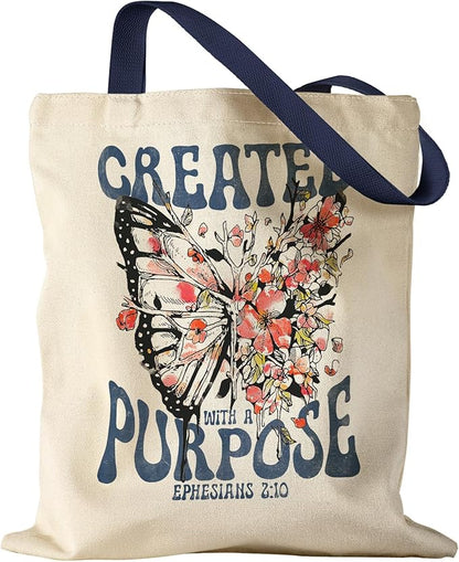 Miss Adola Aesthetic Canvas Tote Bag for Women - Sturdy Cloth Cotton Totes Bag with Pattern Shoulder Bag