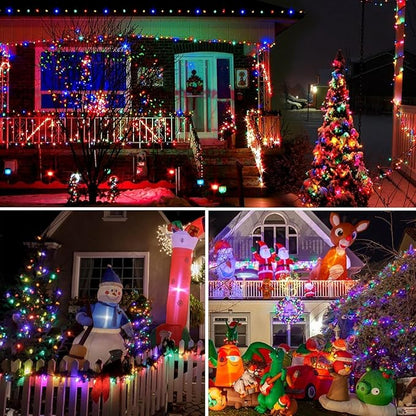 6 Pack Solar Christmas Lights Outdoor Waterproof, Super Bright 270FT 480 LED Solar Lights String with 8 Lighting Modes, Green Wire Solar Twinkle Fairy Lights for Xmas Tree Garden(Multi-Colored)