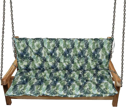 Replacement Cushions for Swing, Swing Cushions 3 Seater Replacement, Waterproof Thicken Washable Pad Cushion for Outdoor Indoor Furniture Swing Patio (Palm Leaves, 40x60 inch)
