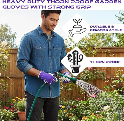 Work Gloves Gardening Breathable Rigger Palm Gardening Gloves Ladies Mens Gripper Utility Leather Thorn Proof