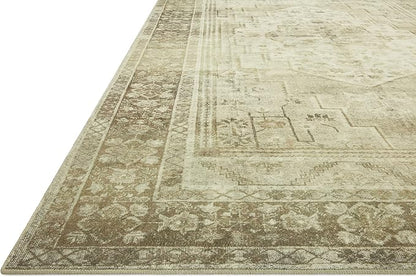 Loloi Magnolia Home by Joanna Gaines Banks Collection BAN-06 Natural/Granite 2'-6" x 7'-6", .13" Pile Height, Machine Washable, Runner Rug