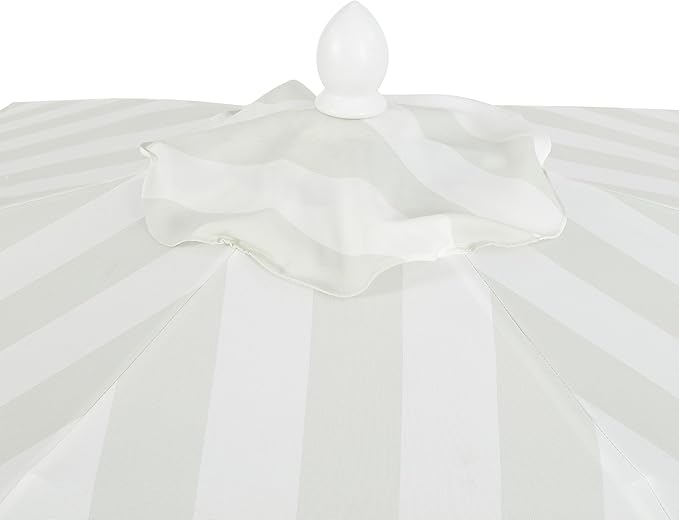 JONATHAN Y UMB1001 Collins 9 ft. Classic Cottage Tassel Market Patio Umbrella with Auto-Tilt, Crank, Wind Vent and UV Protection