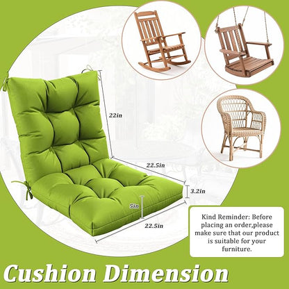 Patio Seat&Back Chair Cushions for Outdoor Furniture，Comfortable Cushions for Rocking/Dining/Lawn Chair-Set of 2