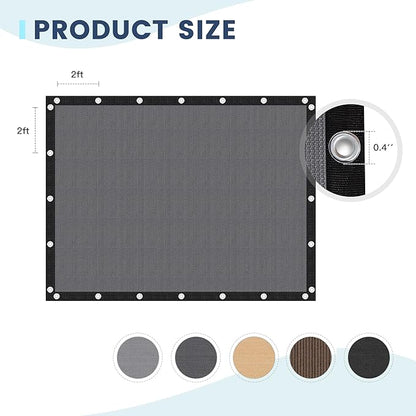 90% Sun Shade Cloth with Grommets, Customizing Outdoor Pergola Shade Cover Canopy, Heavy-Duty Mesh Tarp Patio Sun Screen for Lawn Garden Backyard, 16X24 FT, Grey