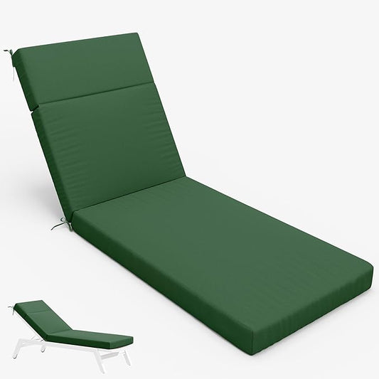 Chaise Lounge Cushion for Outdoor Furniture, Waterproof Fade and Tear Resistant Lounge Deck Chair Cushions for Patio Lawn Pool Resort Hotel