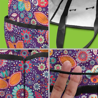 Paisley Garden Tool Bag - Waterproof Garden Tote with 8 Pockets, Large Storage Home Organizer Gardening Tool Oxford Bag for Garden Tools Kits Holder, Ideal Outdoor Gardening Gift for Women & Men