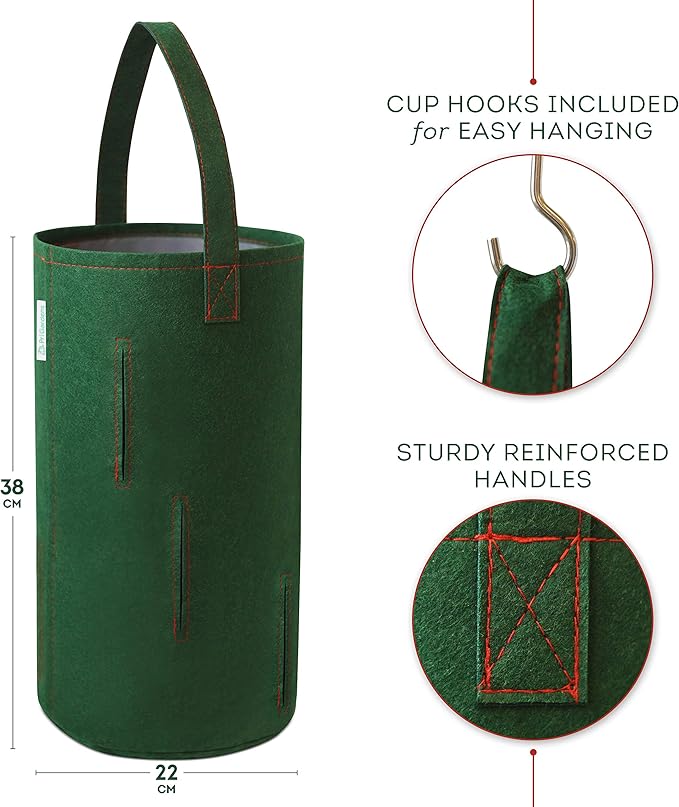 Hanging Aeration Planter for Hot Peppers, Strawberries and Herbs, Eight Holes Per Planter