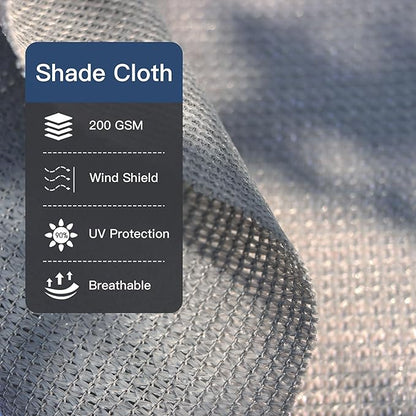 90% Sun Shade Cloth with Grommets, Customizing Outdoor Pergola Shade Cover Canopy, Heavy-Duty Mesh Tarp Patio Sun Screen for Lawn Garden Backyard, 14X17 FT, Grey