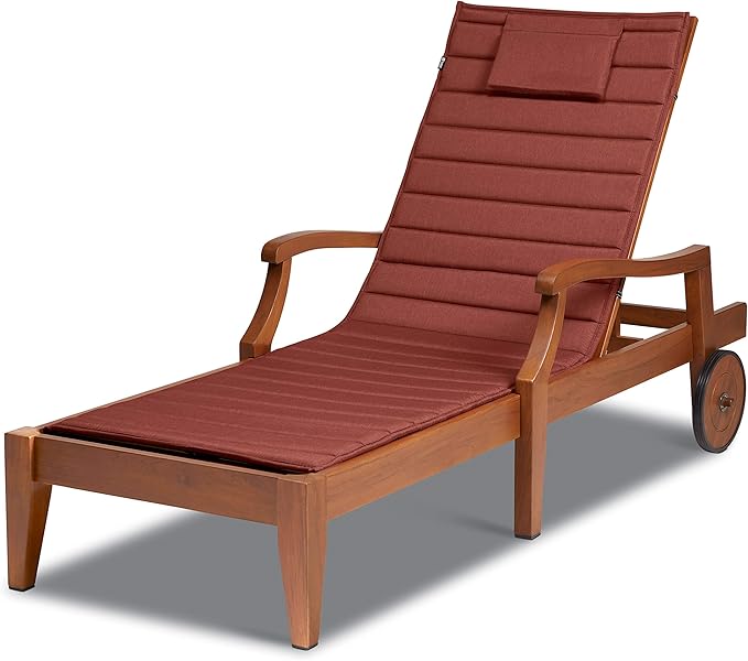 Classic Accessories Storigami Water-Resistant 74 x 23 Inch Chaise Lounge Cushion, Heather Henna, Patio Cushion