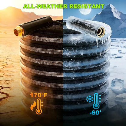 50FT Garden Hose, 2026 New Upgraded Fabric Thickened Non-Expanding Water Hose, Ultra Lightweight & Flexible, Burst-Resistant, Kink-Free Hose 700 PSI for Outside, RV, Yard, 3/4GHT, Black-Gray